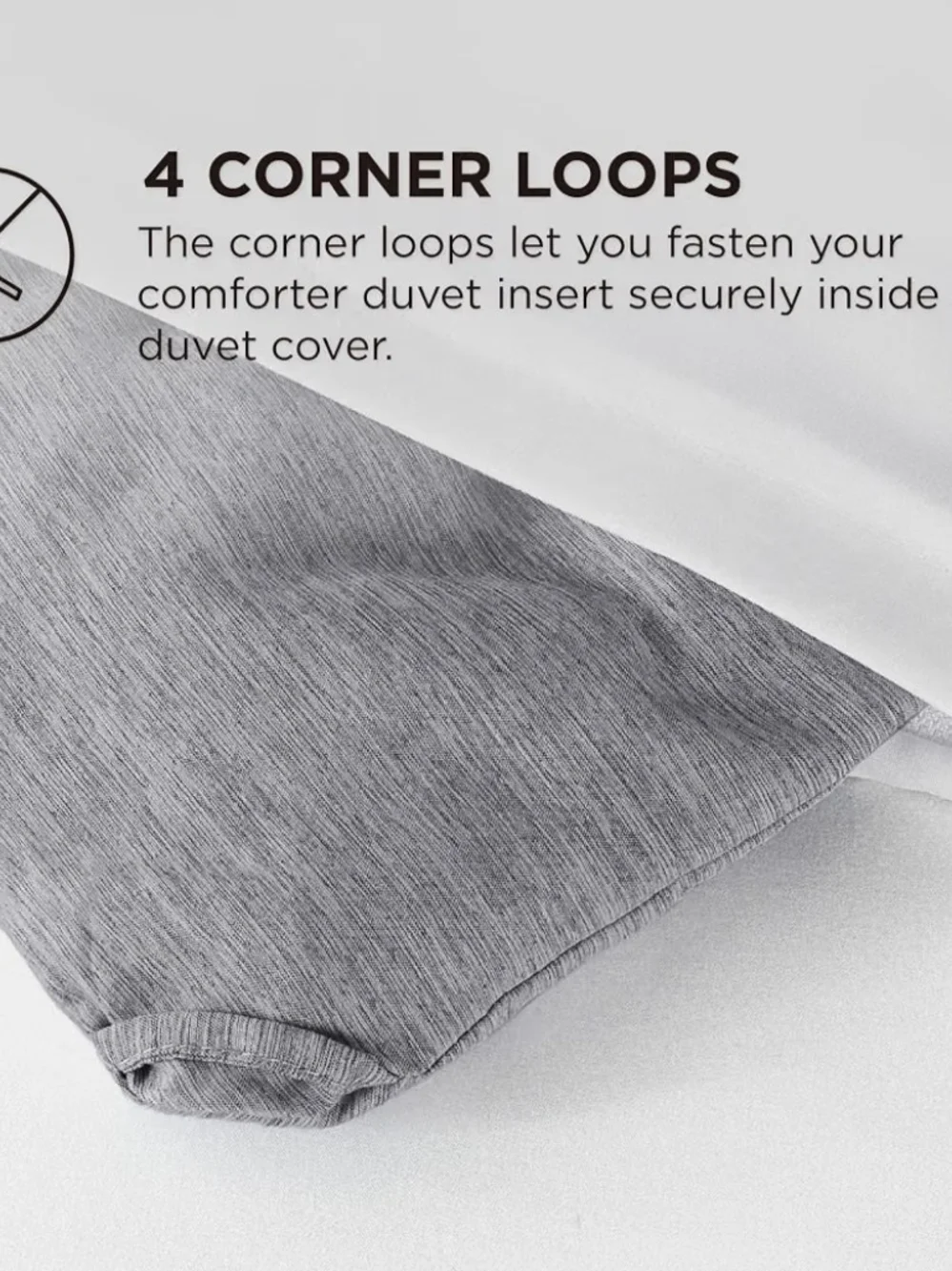 Soft Grey 3 Pcs Comforter Set - Queen Size Home Bedding NIB